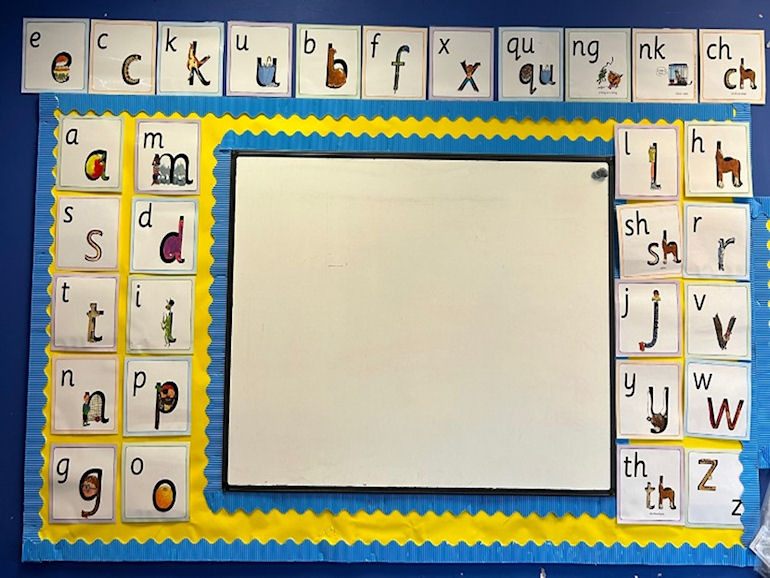 Letters and sounds display