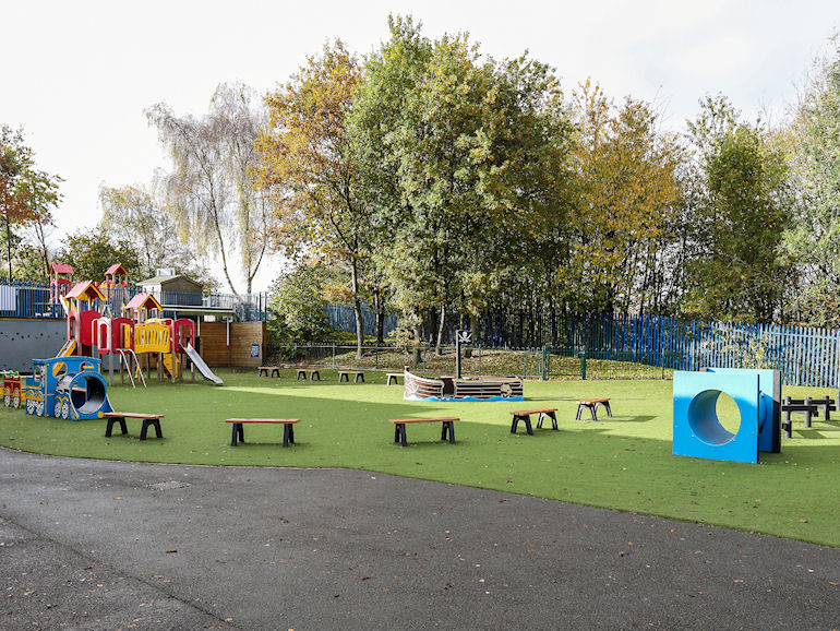 A range of playground equipment